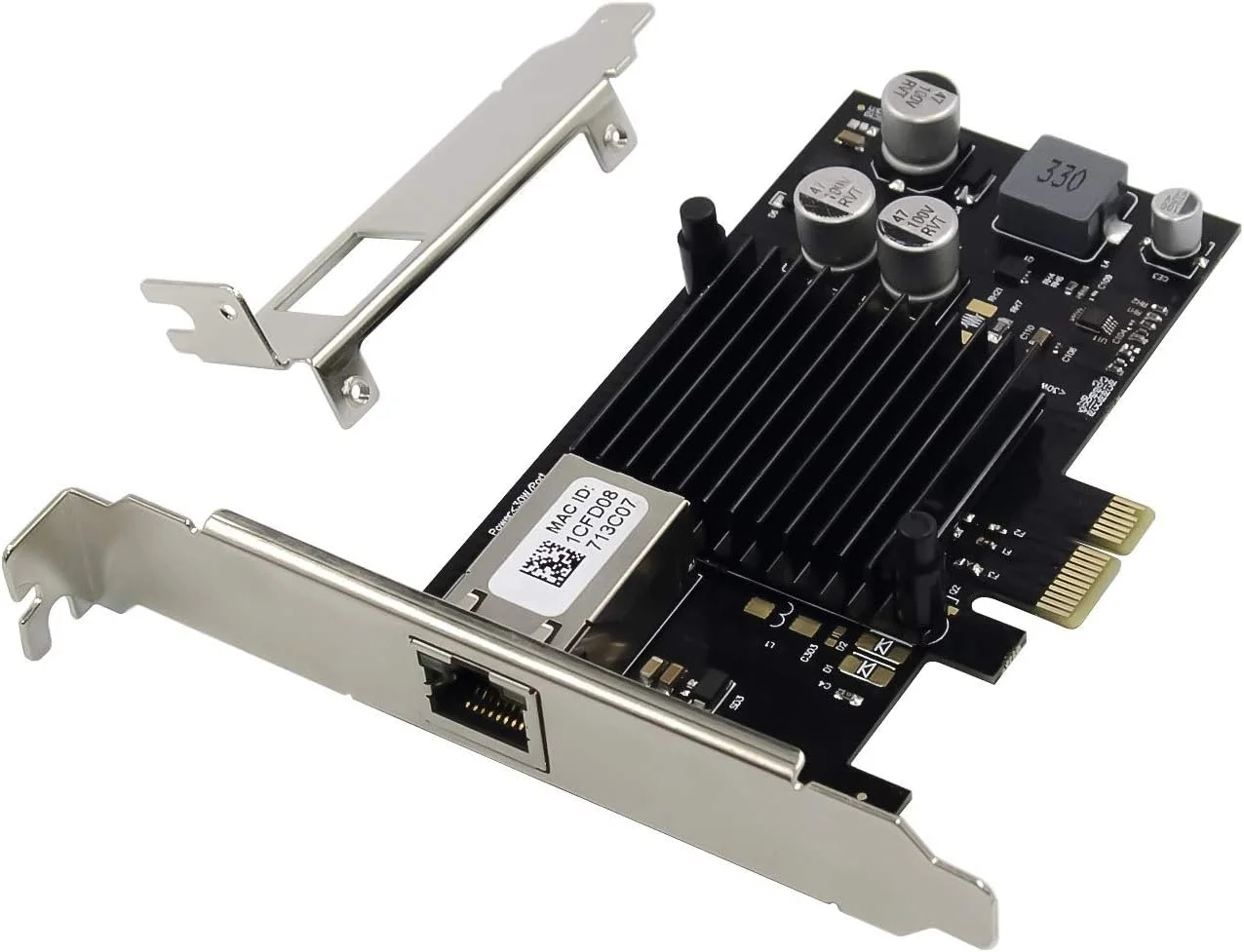 کارت شبکه سرور گیگابیتی تک پورت HINYSENO POE+ 10/100/1000Mbps RJ-45 PCI-Express x1 با چیپست WGI210AT، مشابه Intel WGI210AT