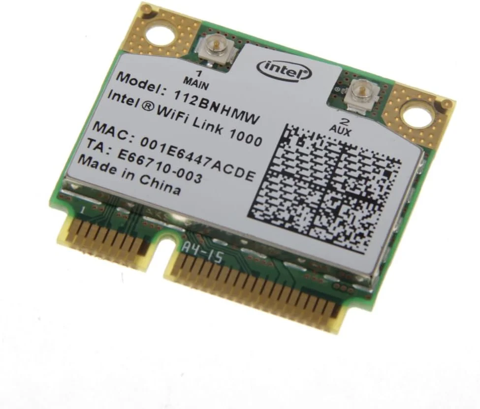 کارت شبکه بی سیم اینتل مدل Wifi Link 1000 Mini PCI Express Wireless-N با استاندارد 802.11b/g/n فرکانس 2.4 گیگاهرتز و سرعت 300 مگابیت بر ثانیه