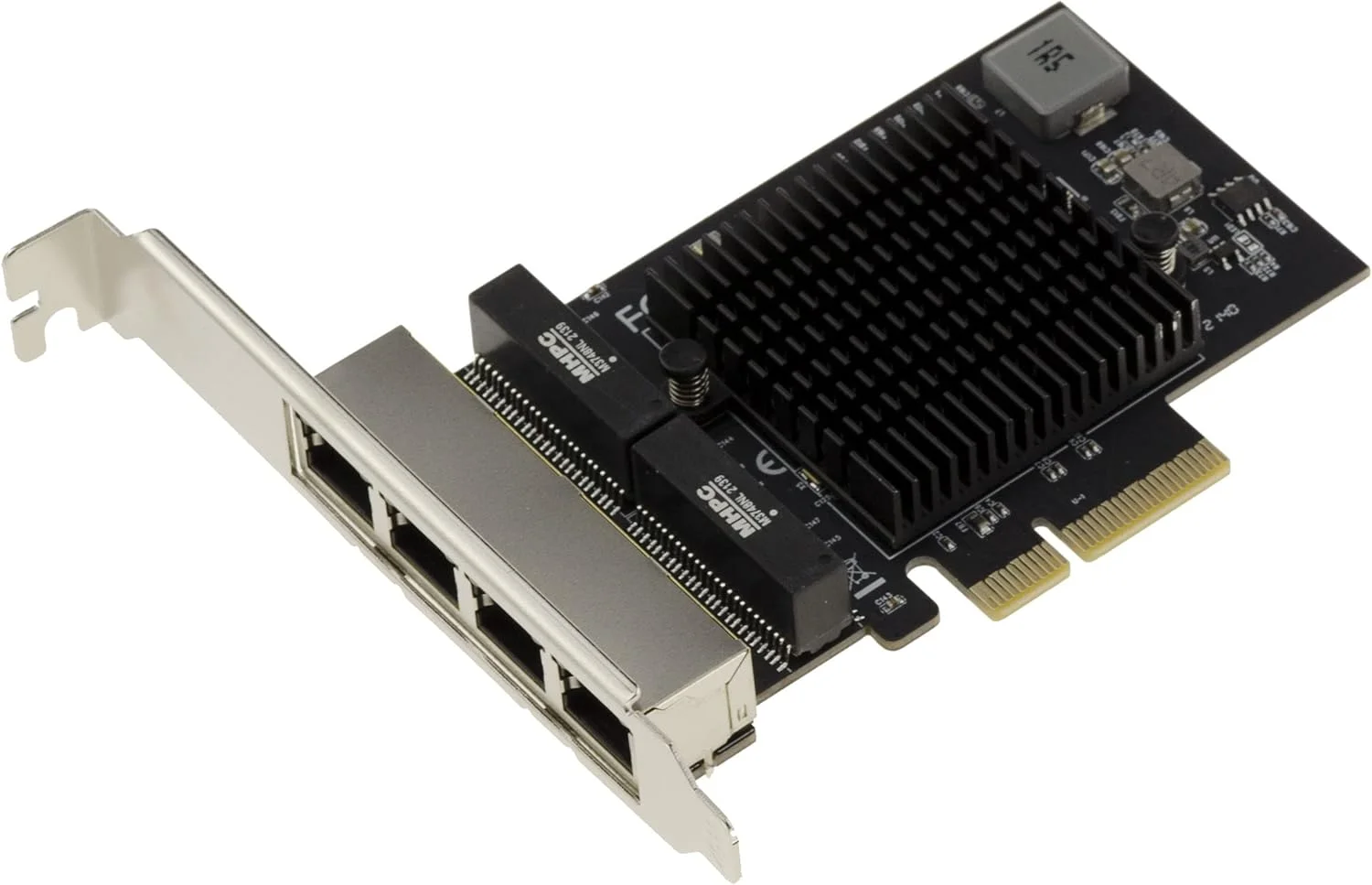 کارت شبکه چهار پورت گیگابیتی اترنت PCIe 2.5 LAN مدل KALEA-INFORMATIQUE با چیپست Realtek RTL8125، سازگار با سرعت‌های 10، 100، 1000، 2500، 1G و 2.5G و دارای 4 پورت RJ45