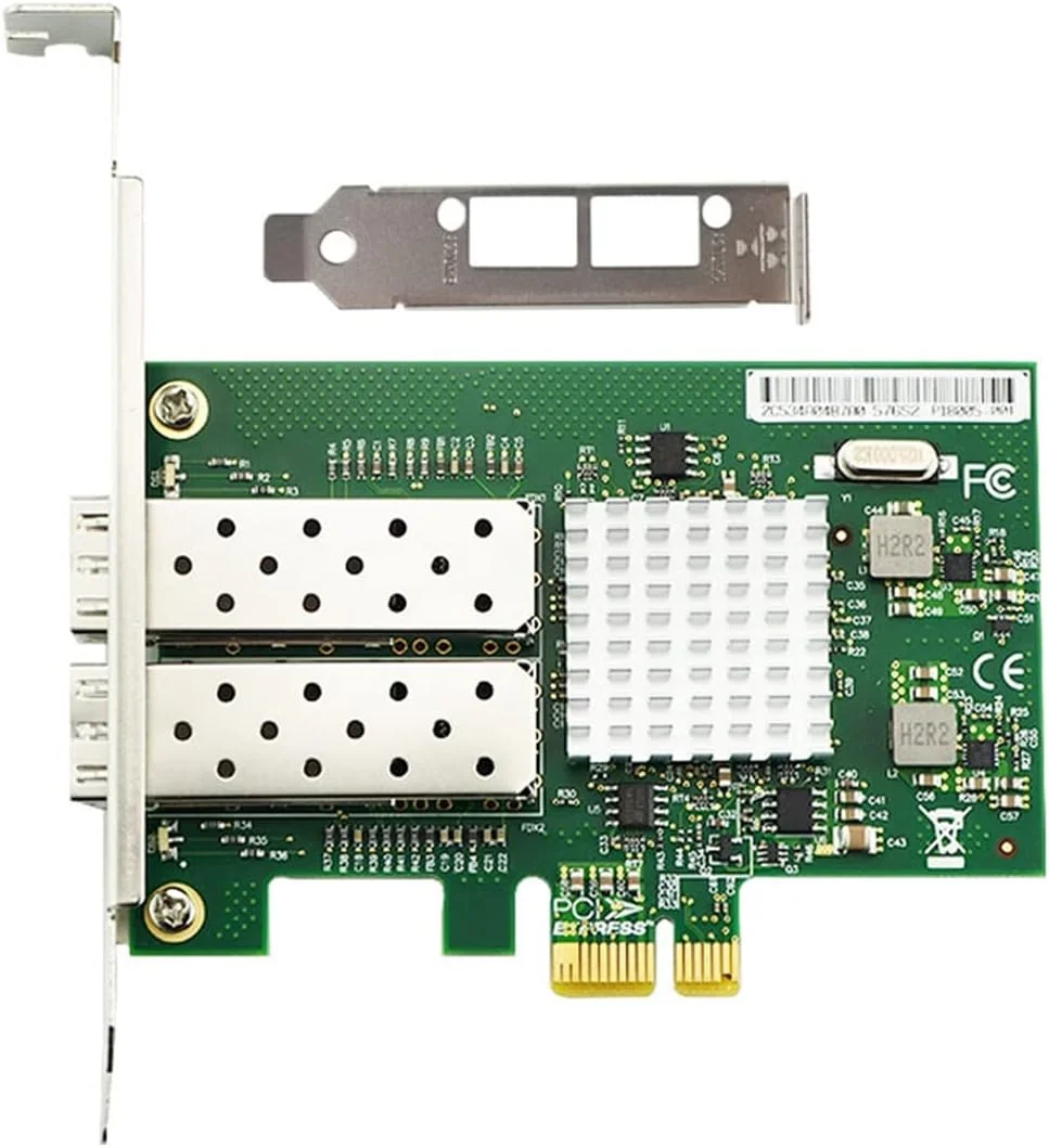 کارت شبکه NIC با چیپ 82576EB/GB، دو پورت SFP PCI-Ex1، آداپتور شبکه همگرا سرور اترنت NA82576-2SFP