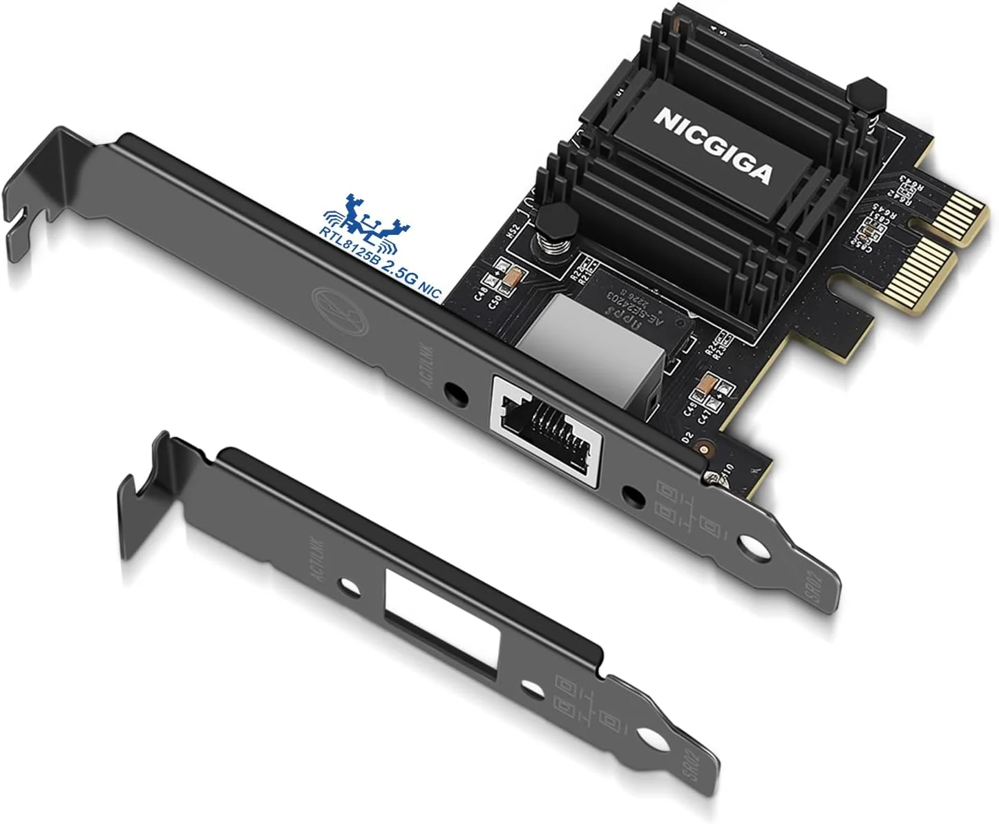 آداپتور شبکه NICGIGA 2.5G Base-T PCIe، کارت شبکه گیگابیتی PCI Express Realtek RTL8125B 2.5Gbps/1Gbps/100Mbps تبدیل به پورت LAN اترنت RJ45 برای بازی/اداری، پشتیبانی از ویندوز/لینوکس