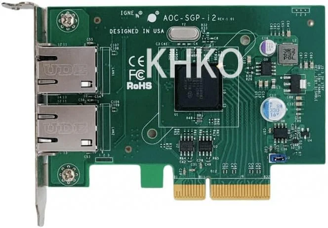 کارت شبکه اوریجینال AOC-SGP-I2 با چیپ I350-T2، دو پورت PCI-Express 2.1 X4 گیگابیتی