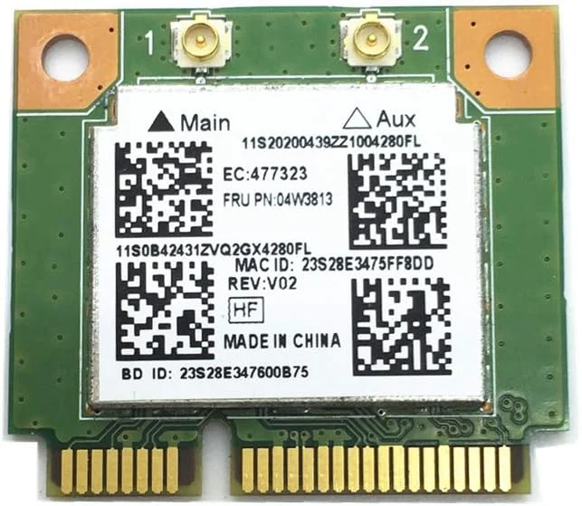 کارت شبکه مینی PCI اکسپرس Realtek RTL8723BE 300M 802.11b/g/n با پشتیبانی از بلوتوث 4.0 مدل 04W3813 برای E540 S440 S540