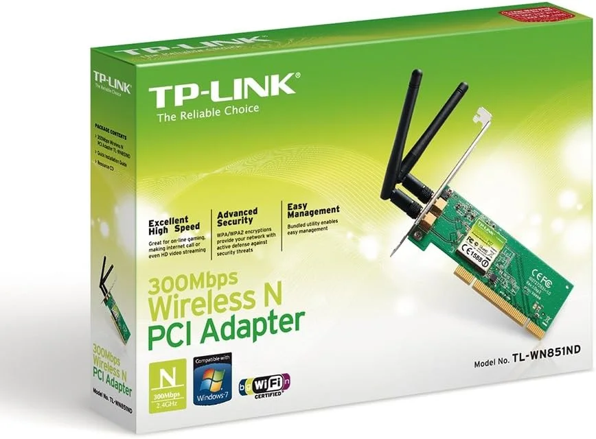آداپتور PCI بی‌سیم N300 تی‌پی-لینک، 2.4 گیگاهرتز 300 مگابیت بر ثانیه - (TL-WN851ND)