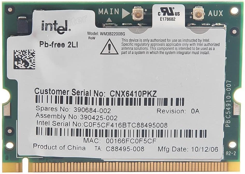 کارت آداپتور وایرلس برای اینتل 2200BGs 2200 کارت وای فای مینی PCI وایرلس برای اچ پی Compaq M2000 M2300 V2000 V2100 V2200