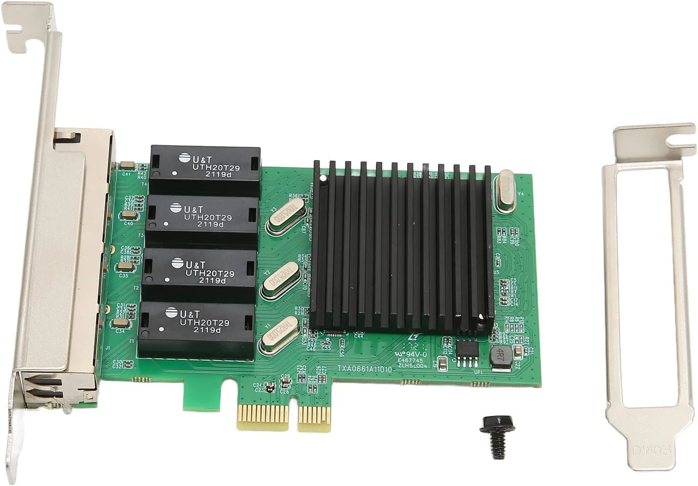 کارت شبکه XUMIUZIY PCI E، کارت اترنت گیگابیتی PCI Express با سرعت 10/100/1000 مگابیت بر ثانیه RJ45 LAN Controller، کارت آداپتور 4 پورت RJ45 برای سرور/VMware