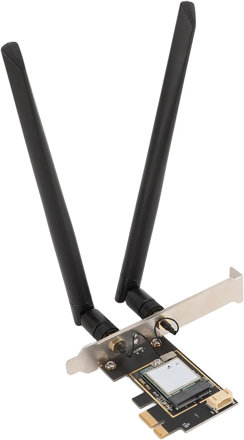 کارت شبکه PCIe مدل MT7925 با سرعت 5400 مگابیت بر ثانیه، کارت WIFI 7 PCIe سه بانده 2.4/5/6G با بلوتوث 5.3، کارت اترنت PCIe برای 10 و 11 و Openwrt و Ubuntu، پشتیبانی از فناوری MU MIMO