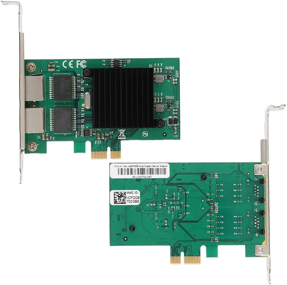 آداپتور XUMIUZIY PCI-E کارت اترنت گیگابیتی دو پورت 10/100/1000Mbps، PCI Express X1 برای Win 10/Server 2012/ Server 2008/ Server