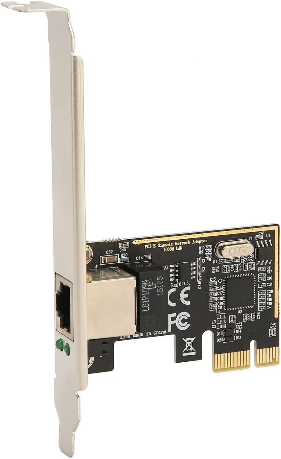 کارت شبکه گیگابیتی PCI Express مدل XUMIUZIY، آداپتور LAN RJ45 با سرعت 10/100/1000/25000 مگابیت بر ثانیه، کارت شبکه PCIE با براکت 12 سانتی متری برای کامپیوترهای رومیزی 10/8/8.1/