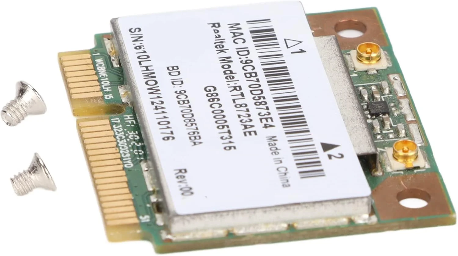 کارت وای فای مینی PCI-E مدل XUMIUZIY با سرعت 300 مگابیت بر ثانیه و بلوتوث 4.0، کارت وایرلس مینی PCI-Express مدل RTL8723AE، مینی PCI-Express 802.11b/g/n، نصب آسان