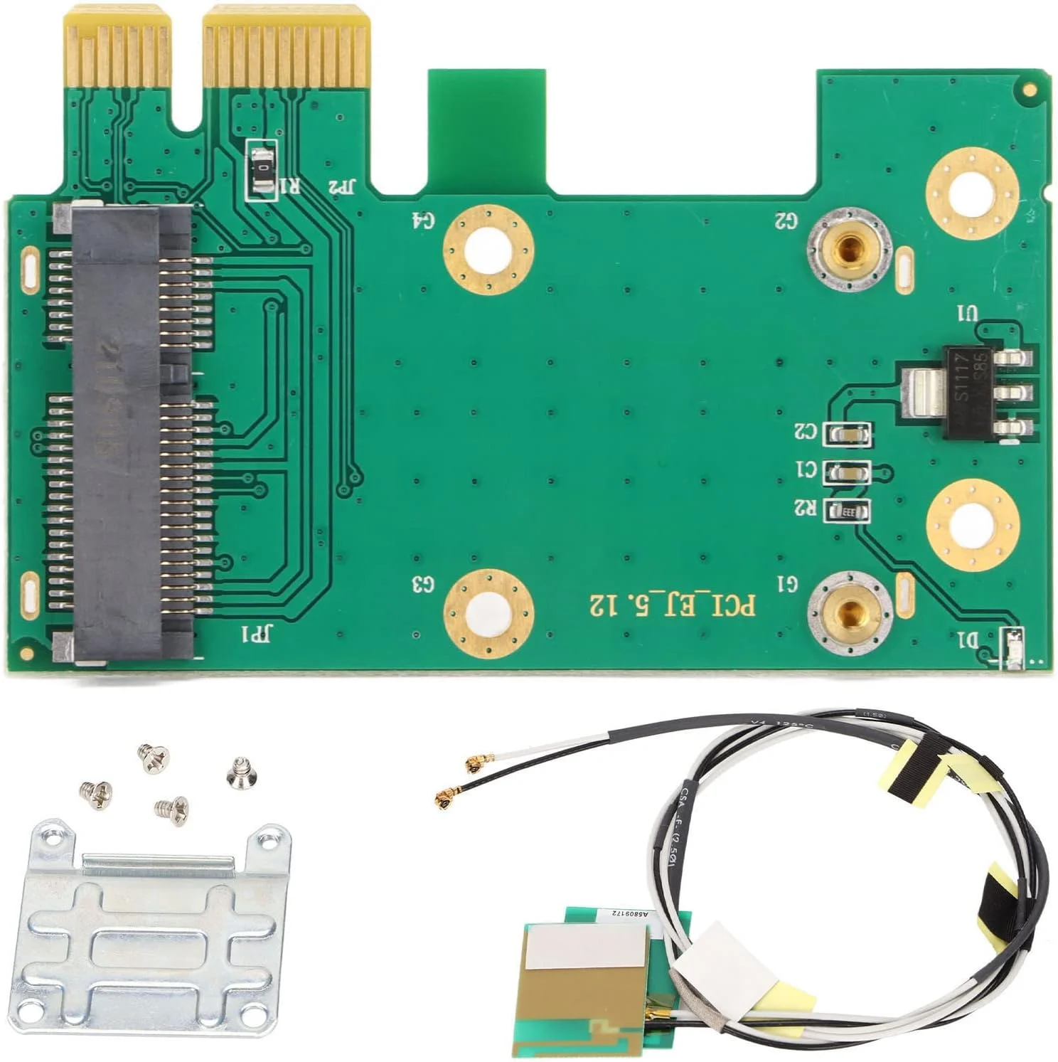 کارت آداپتور مینی PCIE به PCIE یوییدسو، آداپتور کارت مینی PCI Express به PCI Express، آداپتور کارت شبکه PCB با آنتن برای کامپیوتر رومیزی، نصب آسان