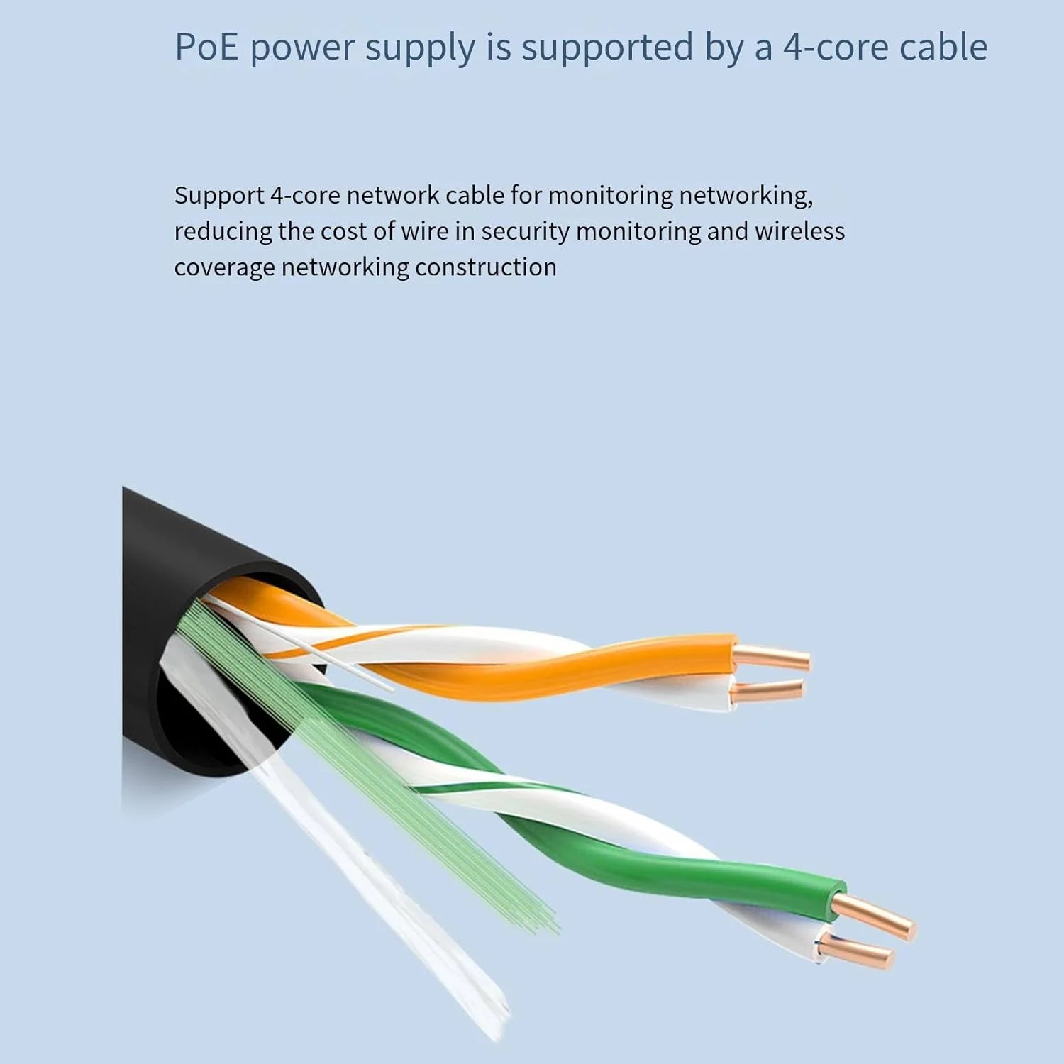 سوئیچ منبع تغذیه گیگابیتی PoE ده پورت 8+2، سازگار با مسافت طولانی 250 متری و منبع تغذیه پایدار، شبکه ترجیحی
