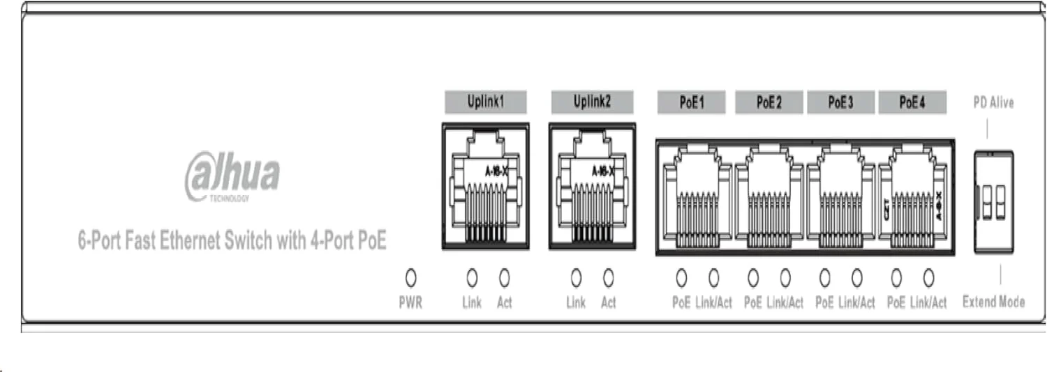 سوییچ اترنت سریع 6 پورت با 4 پورت PoE