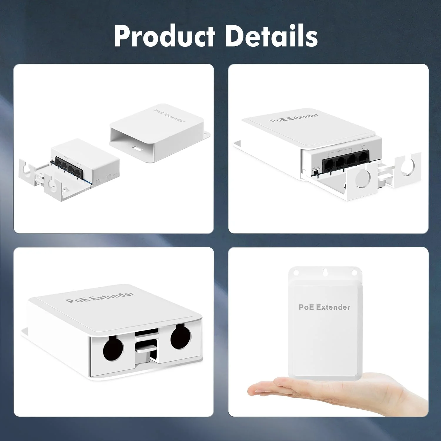 گذرگاه سوئیچ PoE Binardat برای فضای باز، 1 ورودی PoE به 3 خروجی PoE، توسعه دهنده، IEEE802.3af/at با تغذیه PoE، اترنت 100 مگابیت بر ثانیه، نصب دیواری ضد آب، اتصال و پخش