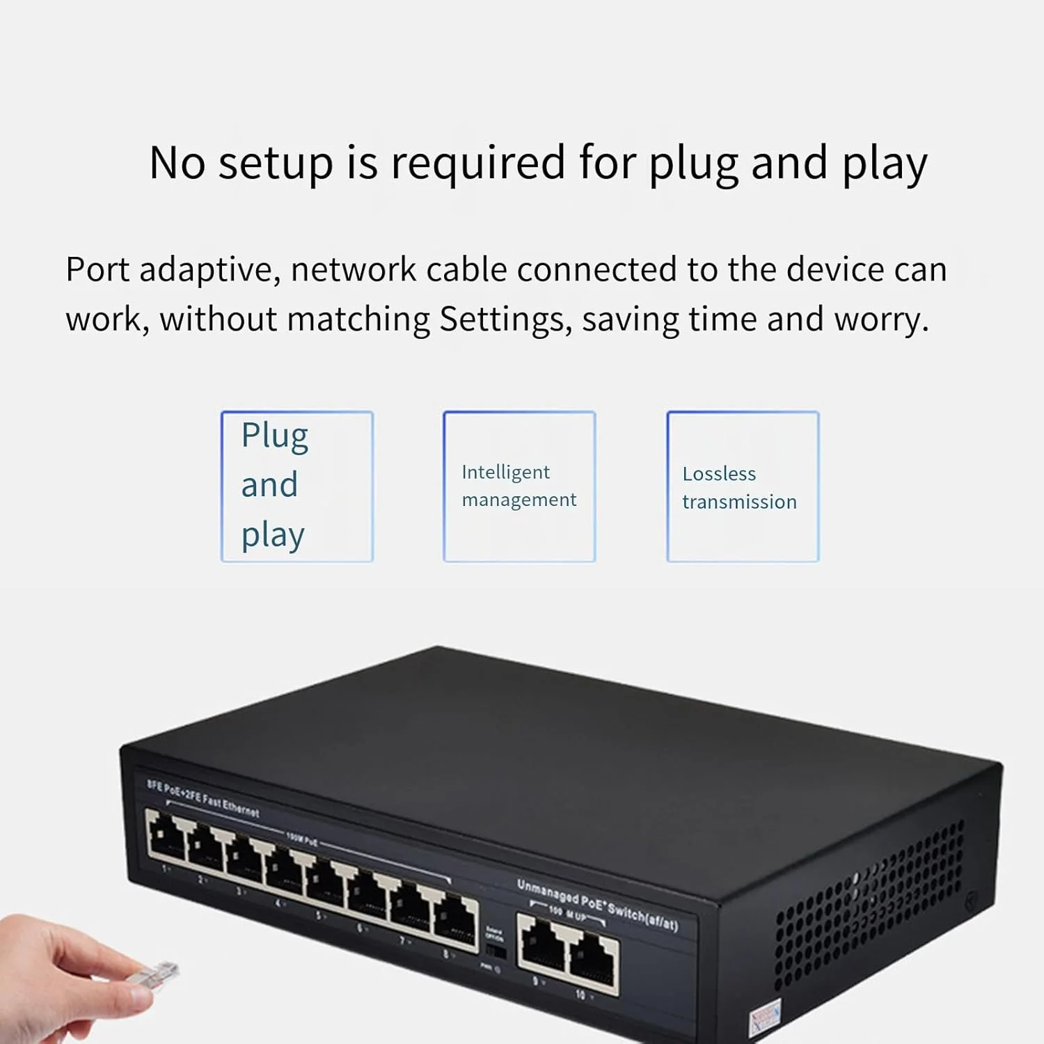 سوئیچ PoE گیگابیتی استاندارد با 4 پورت، 8 پورت، 16 پورت و 24 پورت، منبع تغذیه شبکه PoE 48 ولت، D
