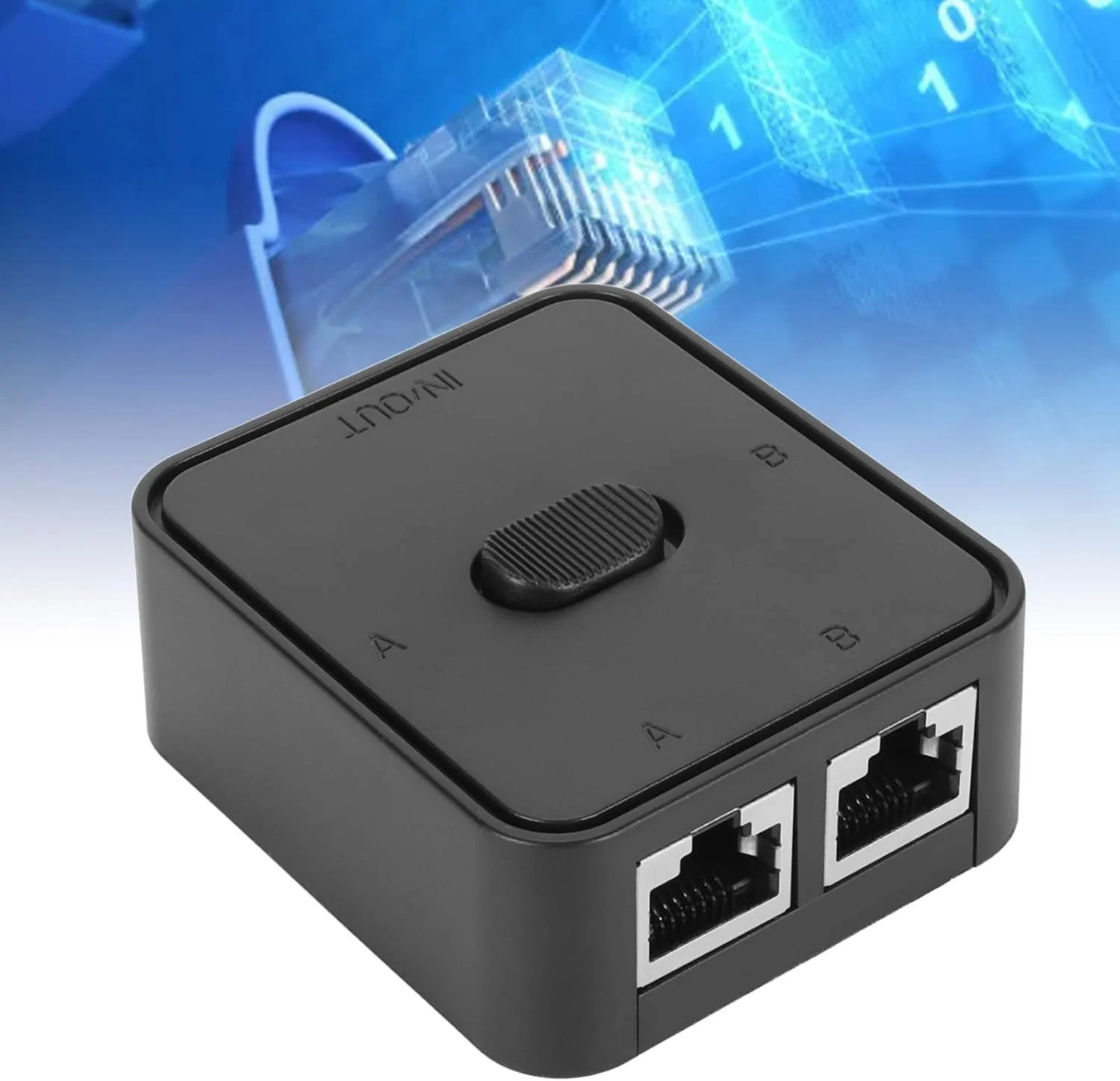سوئیچ شبکه گیگابیتی 2 پورت، 1 خروجی در توسعه دهنده PoE اسپلیتر RJ45 برای شبکه Cat 6 با سرعت 10/100/1000 مگابیت بر ثانیه