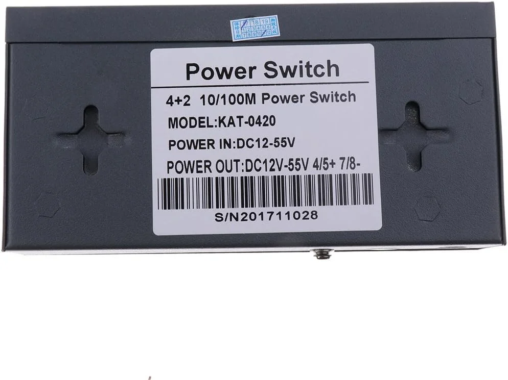 تزریق کننده PoE با 6 پورت و سرعت 10/100 مگابیت بر ثانیه، سوئیچ PoE با استاندارد IEEE 802.3af/at بدون آداپتور برق کدینگ/1554