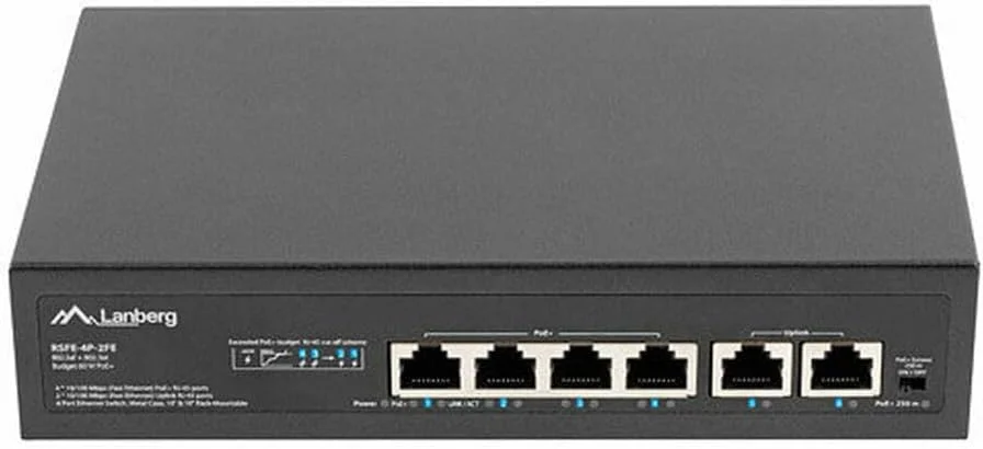 سوئیچ POE+ رک مونت LANBERG مدل RSFE-4P-2FE-60