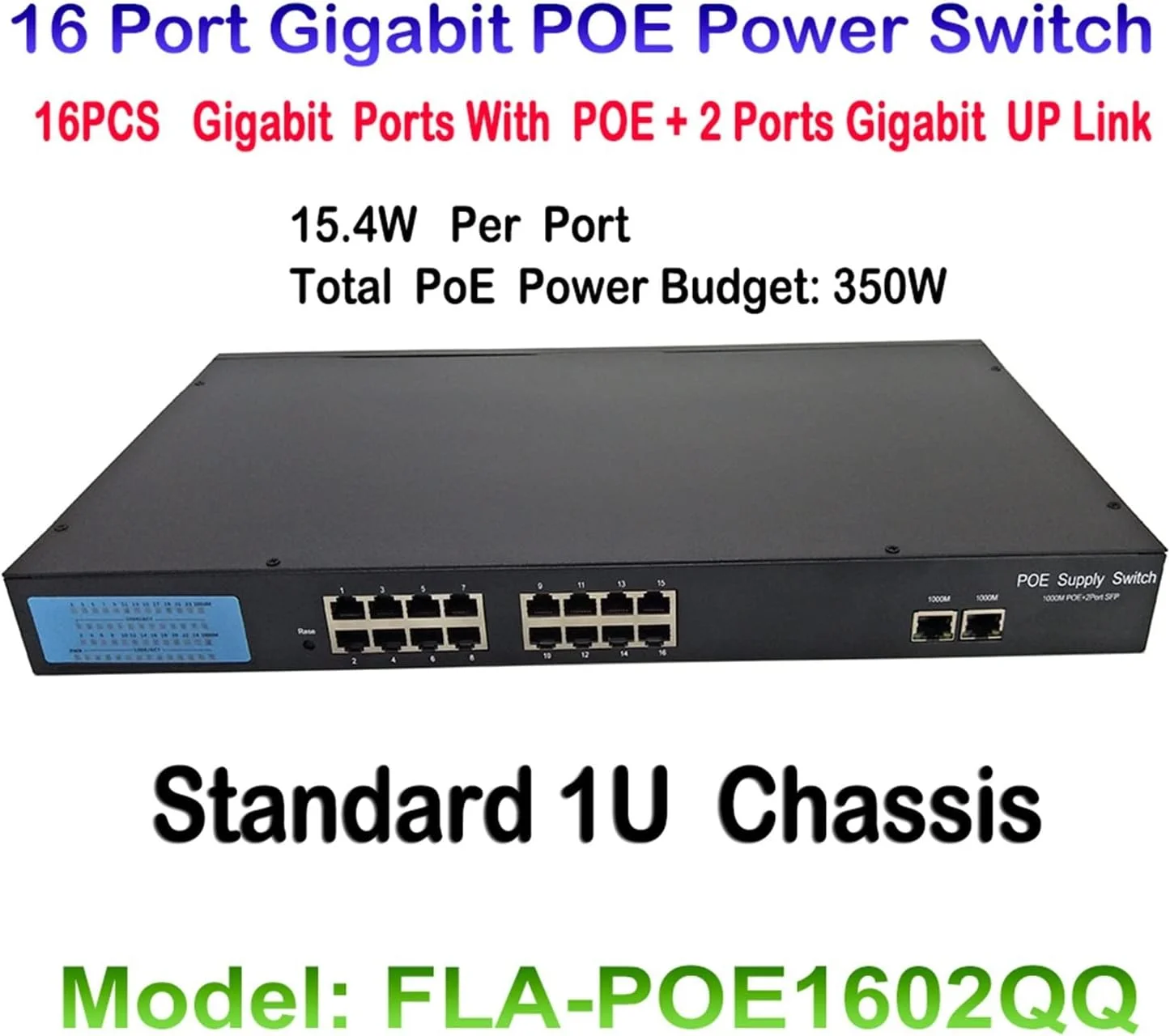 سوئیچ اترنت سریع 16 پورت 10/100/1000M کنفرانس LHTYXX سوئیچ PoE IEEE 802.3af به علاوه 2 کانال 1000M UP Link سوئیچ 16CH POE برای کنفرانس ویدیویی IP POE