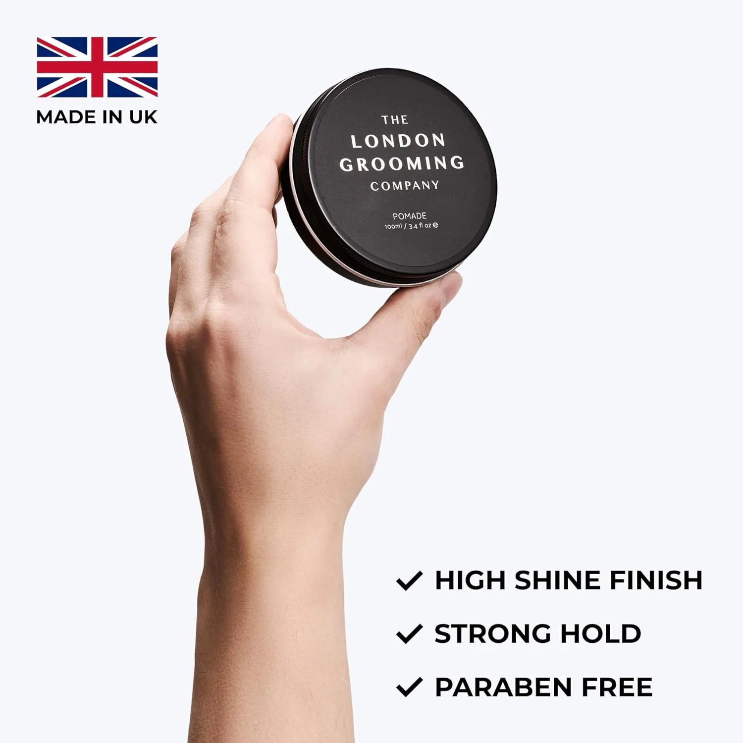 پماد مو مردانه The London Grooming Company - حالت دهنده قوی و درخشش بالا - 100 میلی لیتر، محصول موی مردانه بر پایه آب، شستشوی آسان - رایحه چوب عود پماد مو مردانه The London Grooming Company - حالت دهنده قوی و درخشش بالا - 100 میلی لیتر، محصول موی مردانه بر پایه آب، شستشوی آسان - رایحه چوب عود