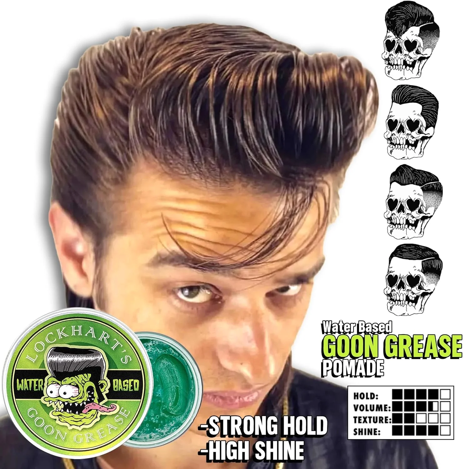 پماد موی Lockhart's Authentic Water-Based Goon Grease با قدرت نگهداری بالا و درخشش زیاد (105 گرم) پماد موی Lockhart's Authentic Water-Based Goon Grease با قدرت نگهداری بالا و درخشش زیاد (105 گرم)
