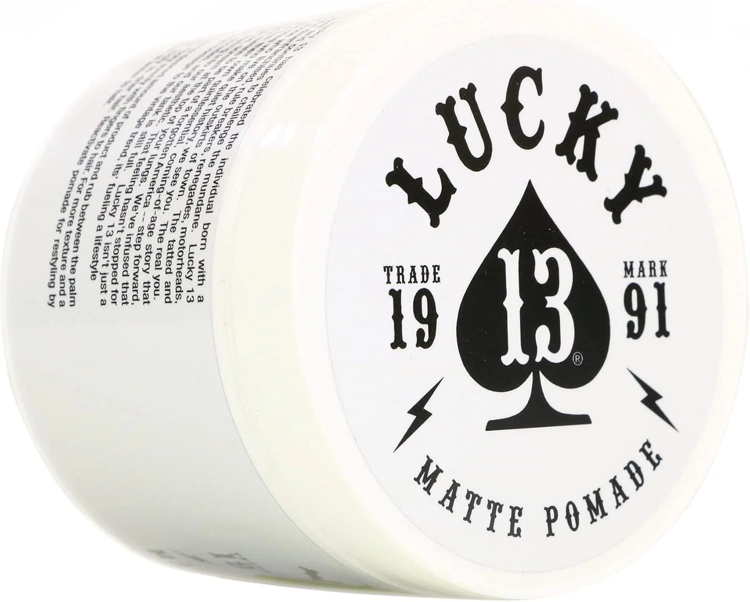 پماد موی مات آرایشی Lucky 13 | پایه آب | قدرت نگهداری بالا | نمای مات | رایحه تنباکو و وانیل، ۱۲۰ میل