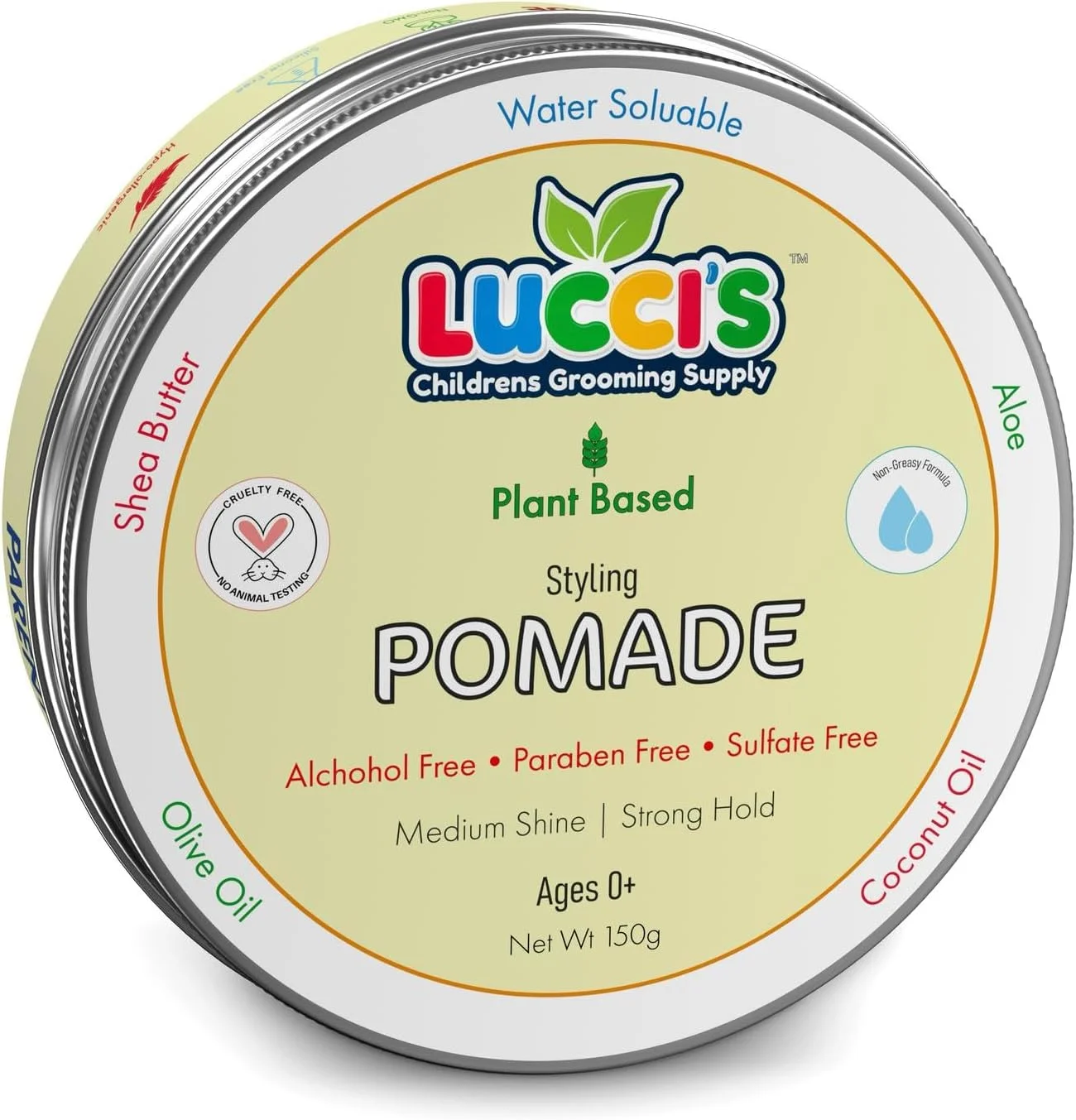 ژل موی کودکانه لوسی – پماد حالت دهنده موی گیاهی 148 میلی لیتری برای نوزادان – بدون پارابن یا سولفات – خمیر مو با درخشش متوسط و نگهدارنده قوی برای کودکان