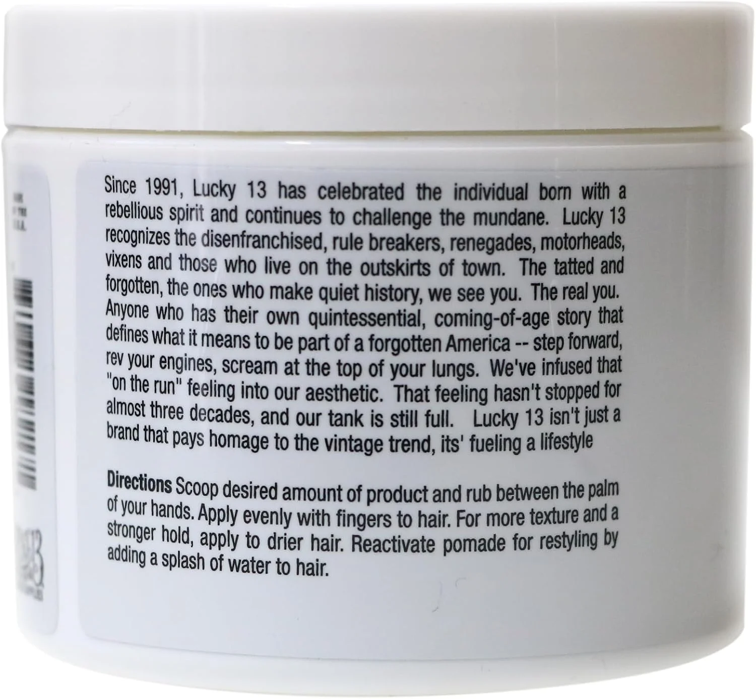 پماد موی مات آرایشی Lucky 13 | پایه آب | قدرت نگهداری بالا | نمای مات | رایحه تنباکو و وانیل، ۱۲۰ میل
