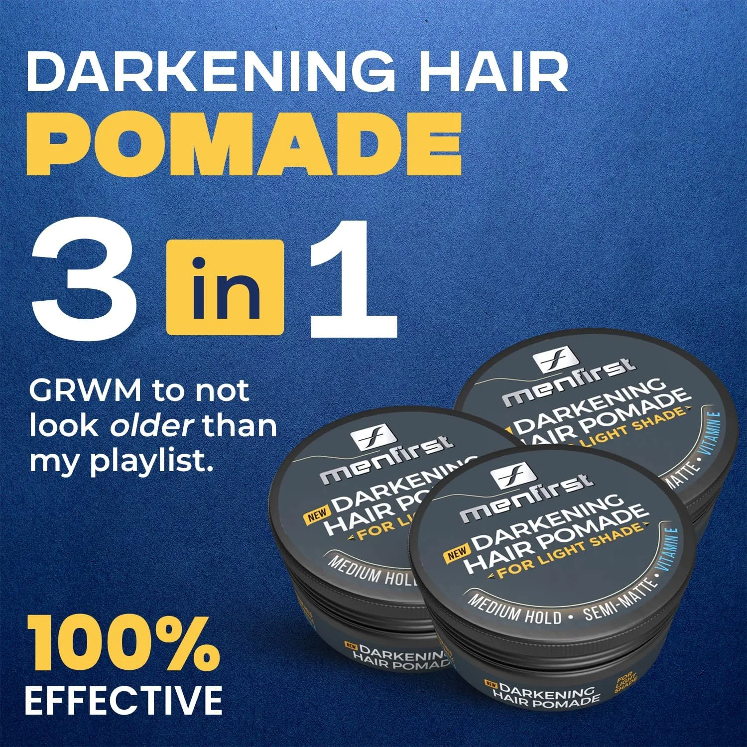 پماد موی پوشش فوری موهای سفید مردانه MENFIRST، رنگ های روشن، بسته 1 عددی