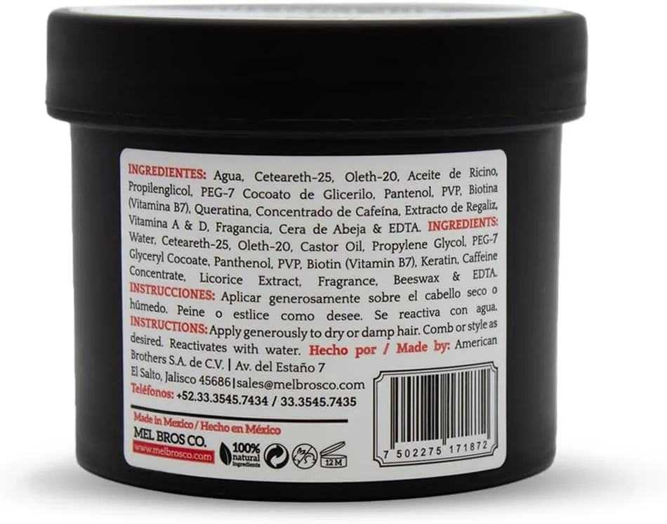 Mel Bros Co. CO - ACE POMADE - POMADA SUPREME GRIP 4oz - فیکساسیون پایه آب Supreme Biotin Keratin Mel Bros Co. CO - ACE POMADE - POMADA SUPREME GRIP 4oz - فیکساسیون پایه آب Supreme Biotin Keratin