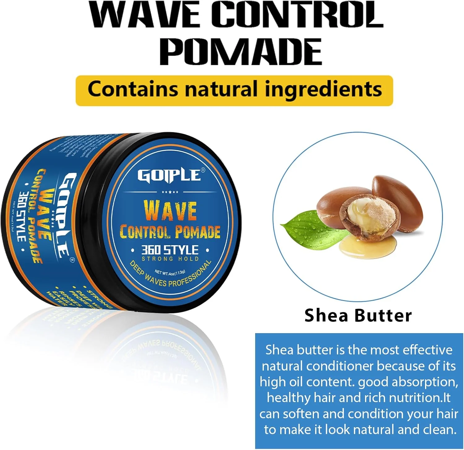 پماد حالت دهنده موی طبیعی برای مردان، با قدرت نگهداری بالا و شستشوی آسان، کرم مو برای تمرین حالت دهی 360 درجه، کرم موی بر پایه آب برای حالت دهی، رطوبت رسانی، کنترل و درخشش ابریشمی، 120 گرم