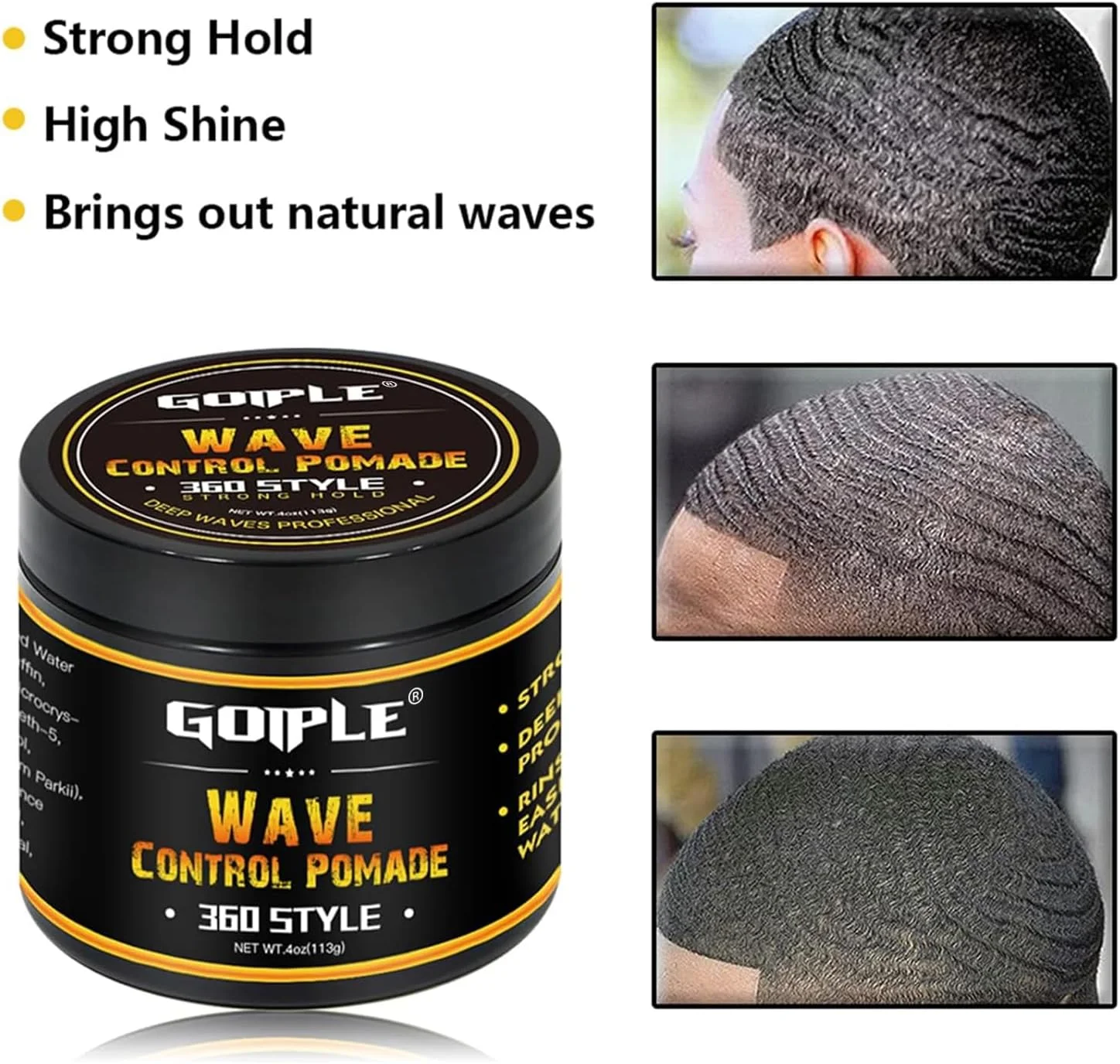 پماد حالت دهنده موی طبیعی برای مردان، با قدرت نگهداری بالا و شستشوی آسان، کرم موی تمرینی 360 درجه، چربی مو برای مردان، تقویت کننده لایه های مو، رطوبت رسان، کنترل کننده و براق کننده ابریشمی با روغن رزماری برای رشد مو، مجموعه