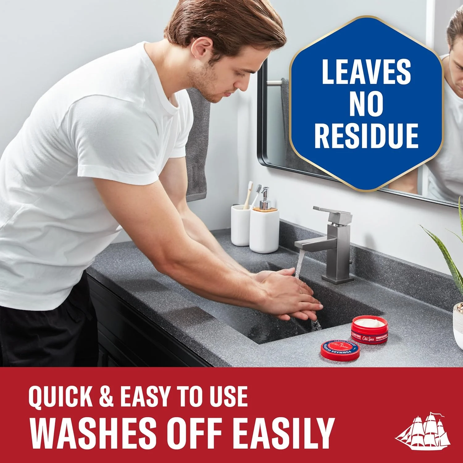 پماد حالت دهنده مو مردانه اولد اسپایس، نگهدارنده متوسط/بدون درخشش، 63 گرم، فرمول جدید