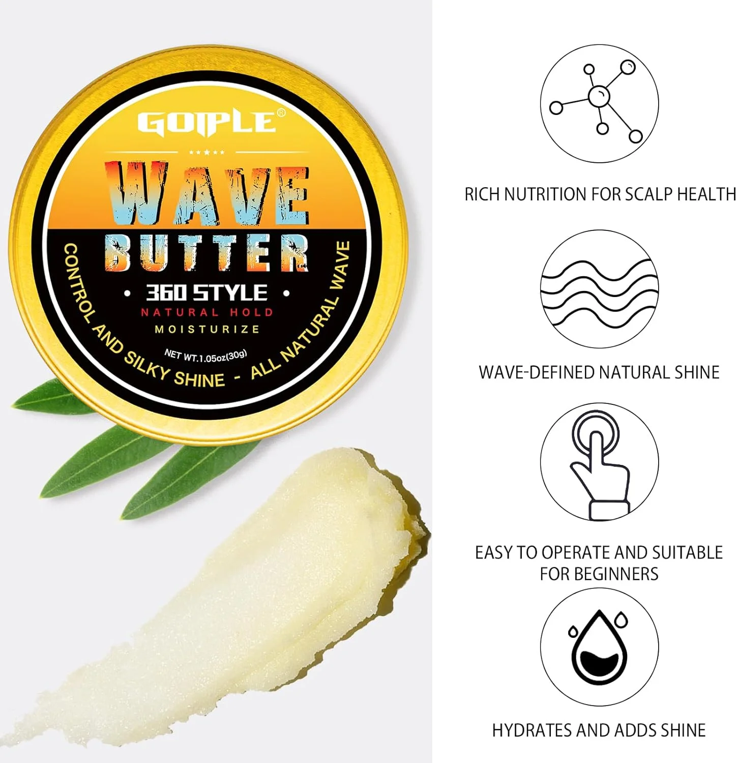 کرم حالت دهنده مو مردانه با قدرت نگهداری بالا و شستشوی آسان، تقویت کننده حالت موج دار، رطوبت رسان، درخشان کننده، به همراه برس و کلاه دورگ