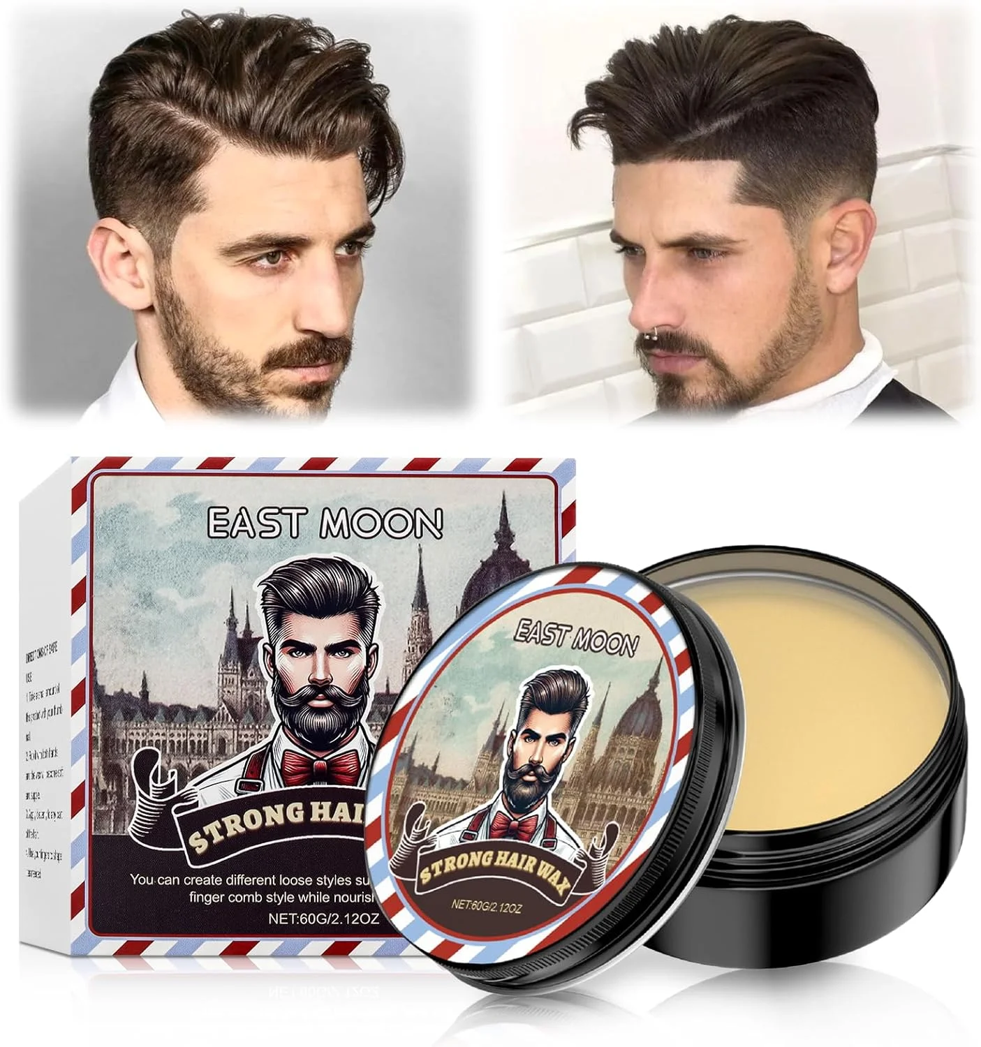 پماد موی روغنی برای آقایان و پماد مغذی مو، فرمول موم طبیعی برای نگهداری قوی و درخشش بالا. پماد برای آقایان