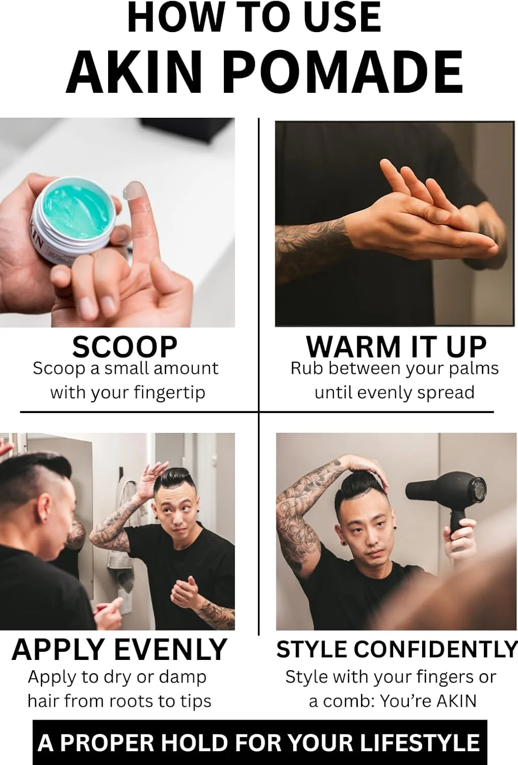 پماد مو برای آقایان و بانوان | حالت دهنده قوی با درخشش متوسط | پماد حالت دهنده مو بر پایه آب | شستشوی آسان، بدون چربی | حجم 100 میل مناسب مسافرت