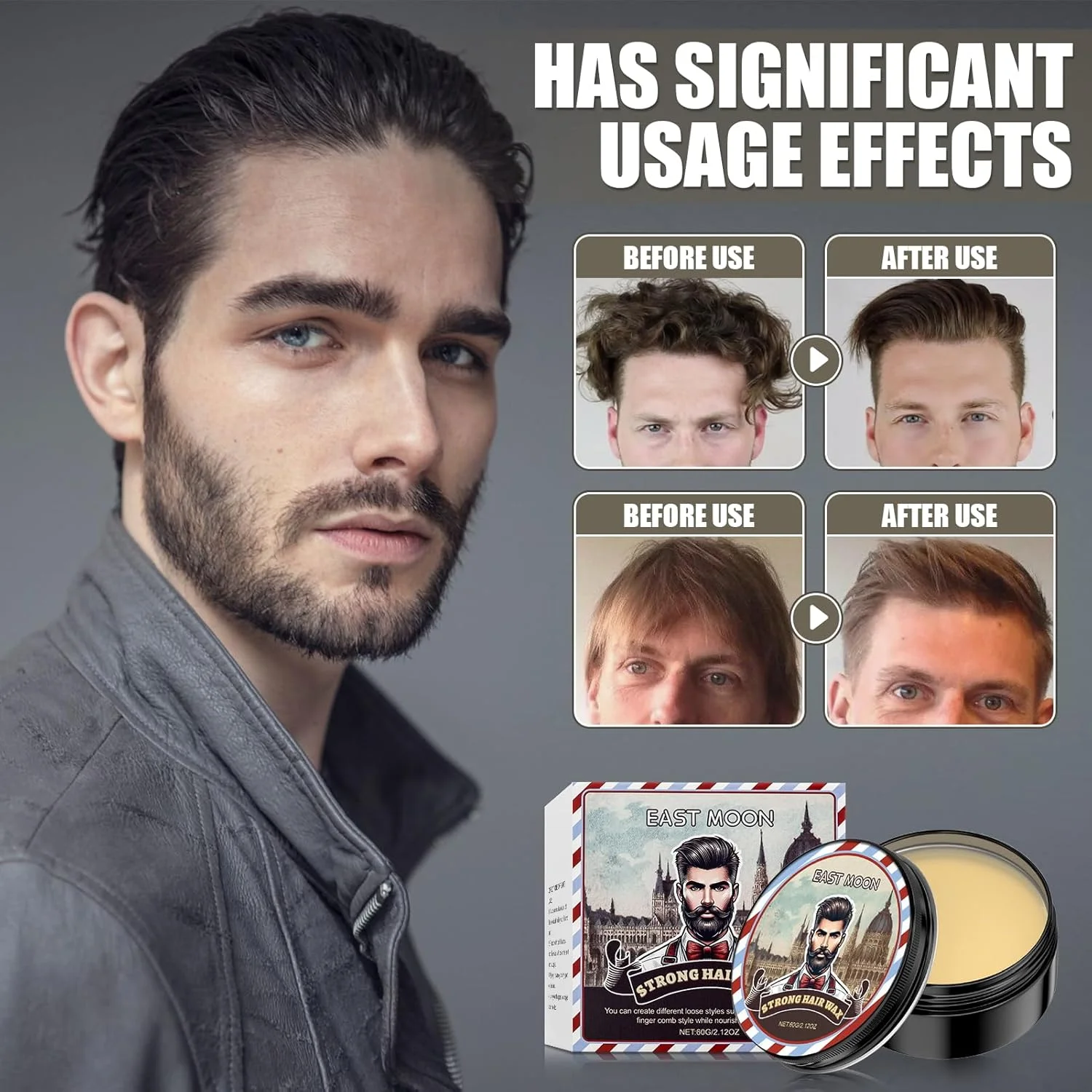 پماد موی روغنی برای آقایان و پماد مغذی مو، فرمول موم طبیعی برای نگهداری قوی و درخشش بالا. پماد برای آقایان