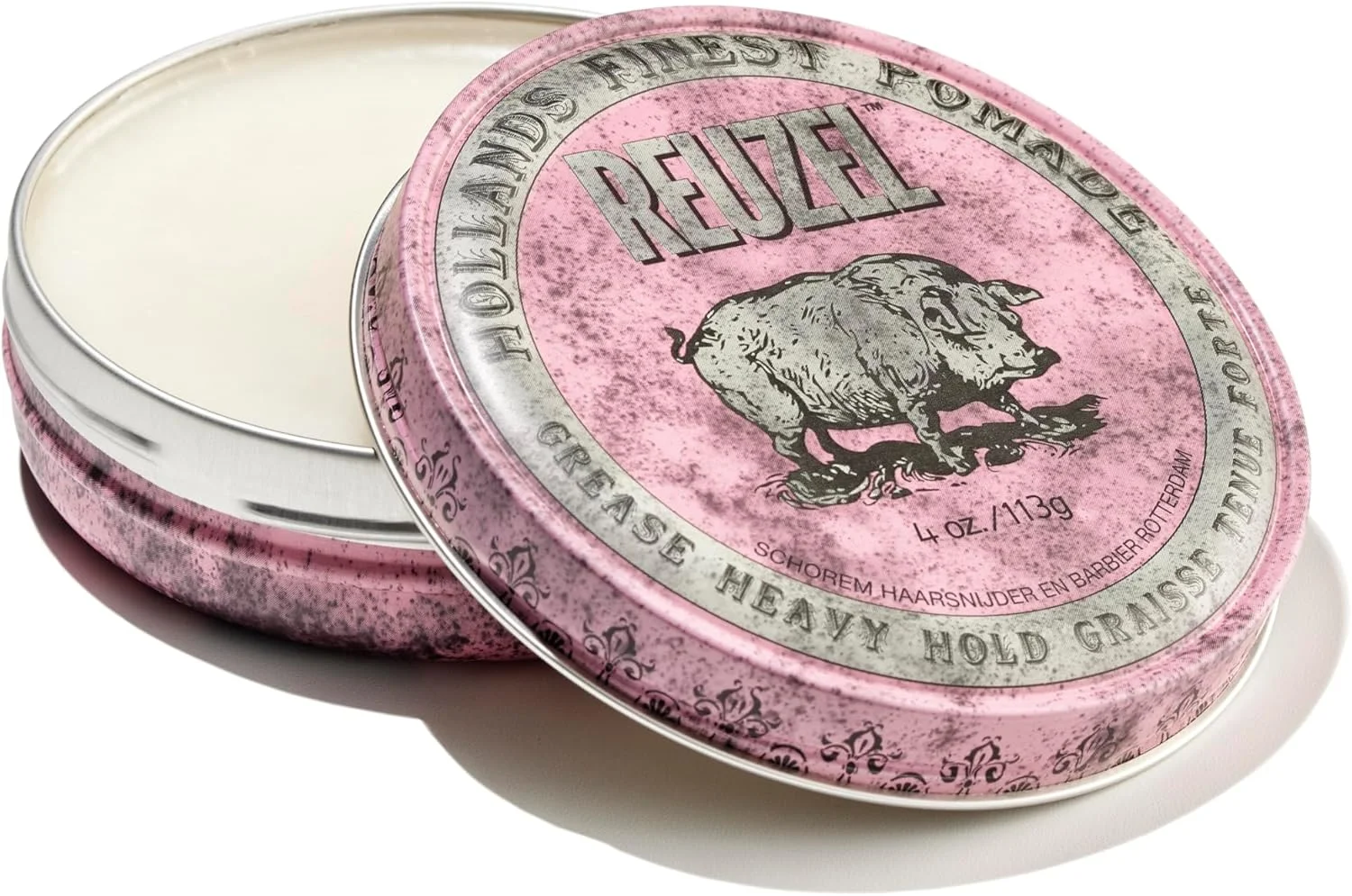 پماد موی رزل Pink Grease با قدرت نگهداری بالا - فرمول گیاهی روغنی حالت دهنده مو با نگهداری طبیعی، محکم و ارگانیک - محصول حالت دهنده با درخشش آسان - رایحه اصلی - 113 گرم