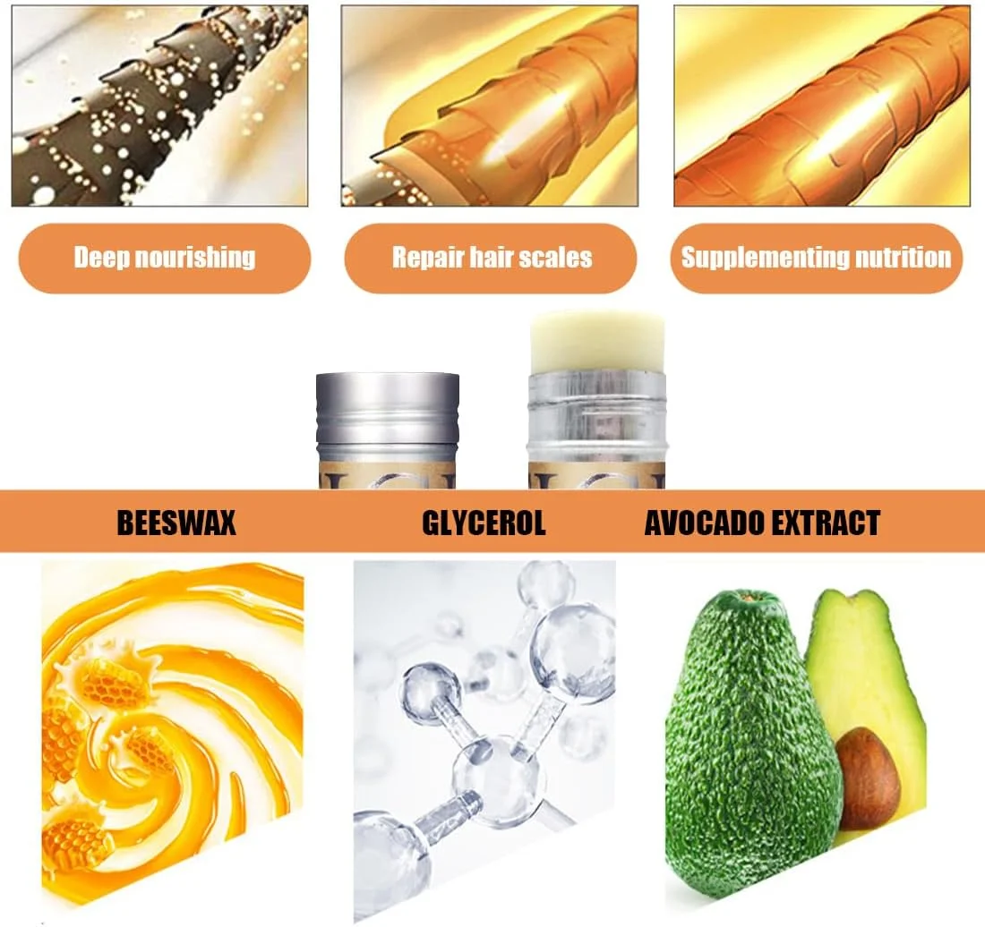 استیک واکس مو 2 عددی، حالت دهنده غیر چرب و براق کننده مو برای موهای وز و پرزدار