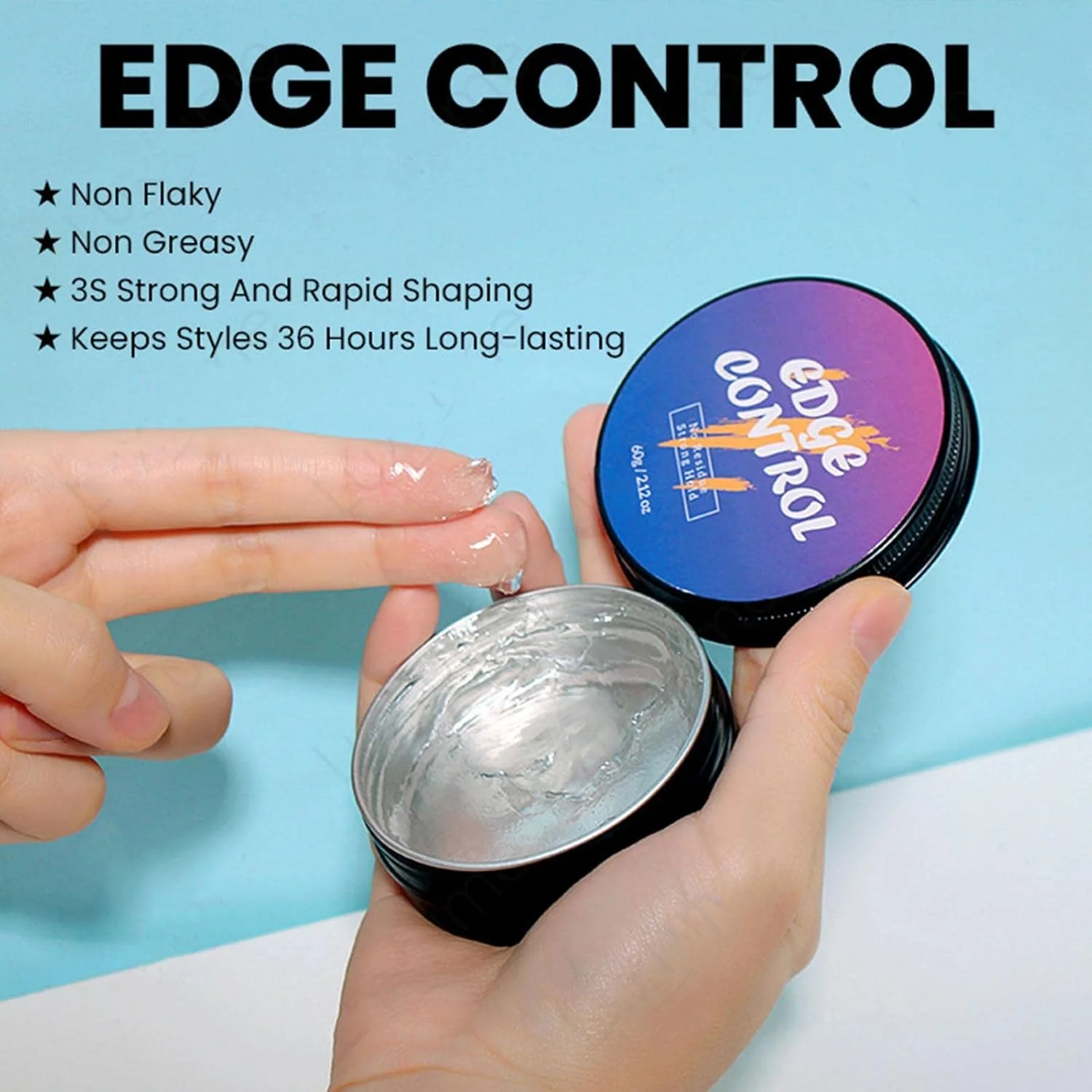 پماد مو، 60 گرم، بدون چربی، نگهدارنده 18 ساعته، ژل حالت دهنده مو، صاف کننده مو برای از بین بردن وز و موخوره