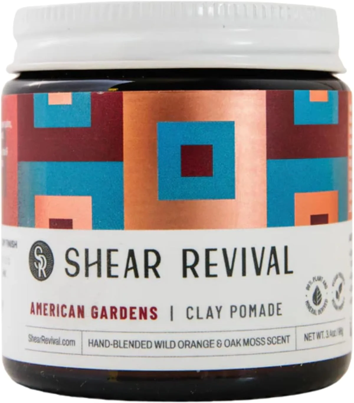 پماد خاک رسی American Gardens از Shear Revival | خمیر مات حالت دهنده موی حرفه ای با قدرت نگهدارندگی بالا، فرمول مبتنی بر آلوئه ورا برای حجم دهی و بافت دهی، رایحه پرتقال وحشی و خزه بلوط 96 گرم