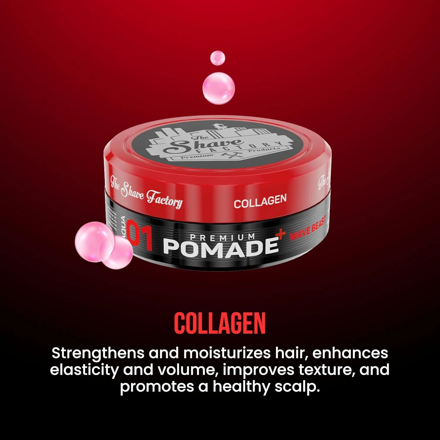 پماد موی ممتاز شیوی فکتوری مدل 01 Wave Beast حاوی کلاژن، با قدرت نگهداری و درخشش فوق العاده، 150 میلی لیتر