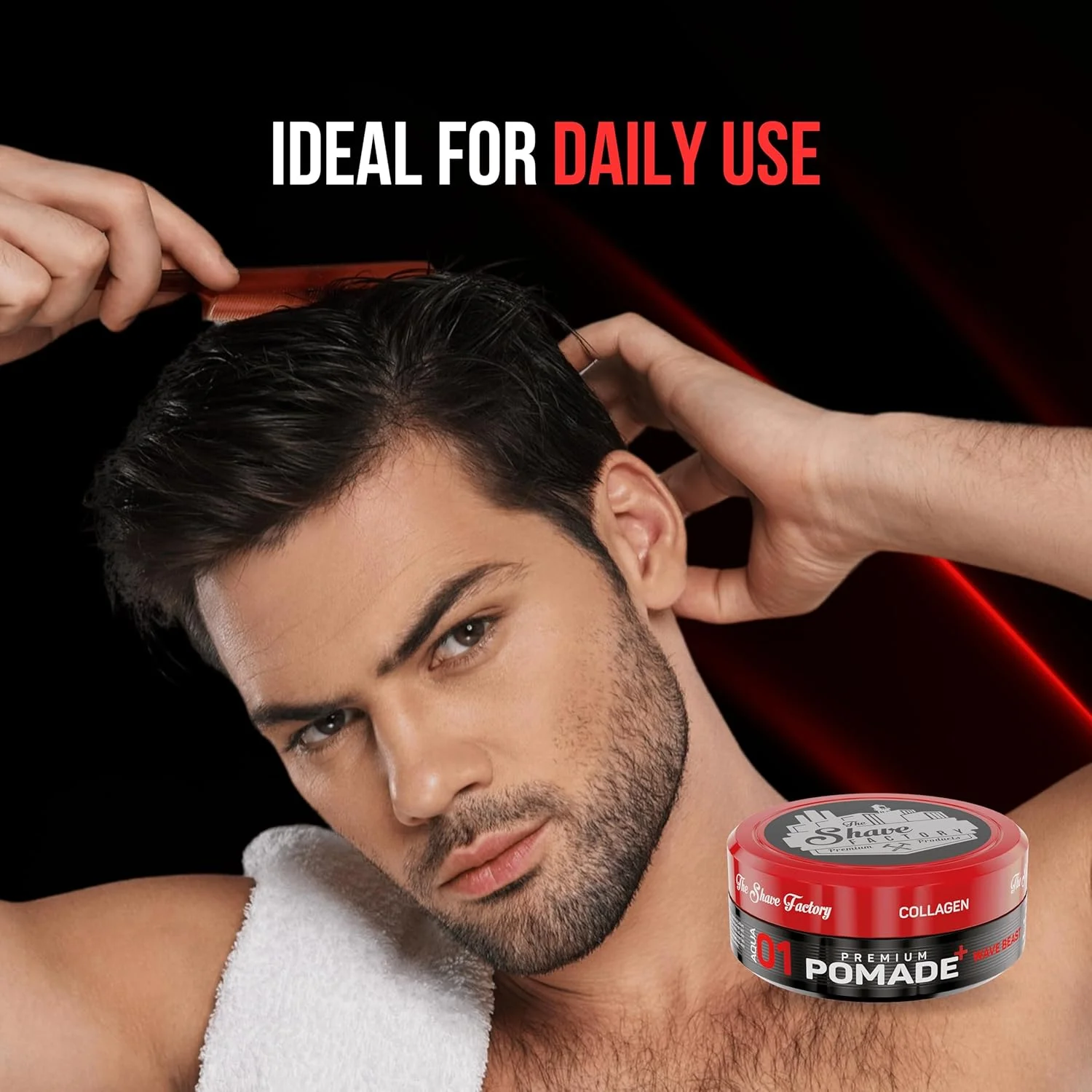 پماد موی ممتاز شیوی فکتوری مدل 01 Wave Beast حاوی کلاژن، با قدرت نگهداری و درخشش فوق العاده، 150 میلی لیتر