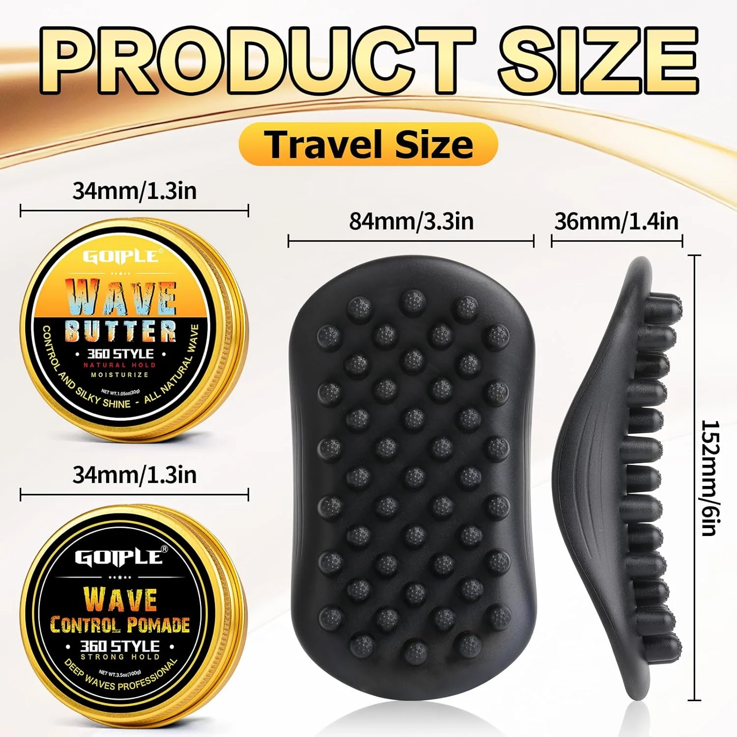 برس اسفنجی پیچش مو به همراه پماد حالت دهنده مو برای مردان و آرایشگران، برس فر کننده موی آفریقایی قابل شستشو با دندانه های لاستیکی بزرگ | حالت دهنده پیچ مو برای استفاده روزانه، برس ایده آل برای ست حالت دهنده موی فر