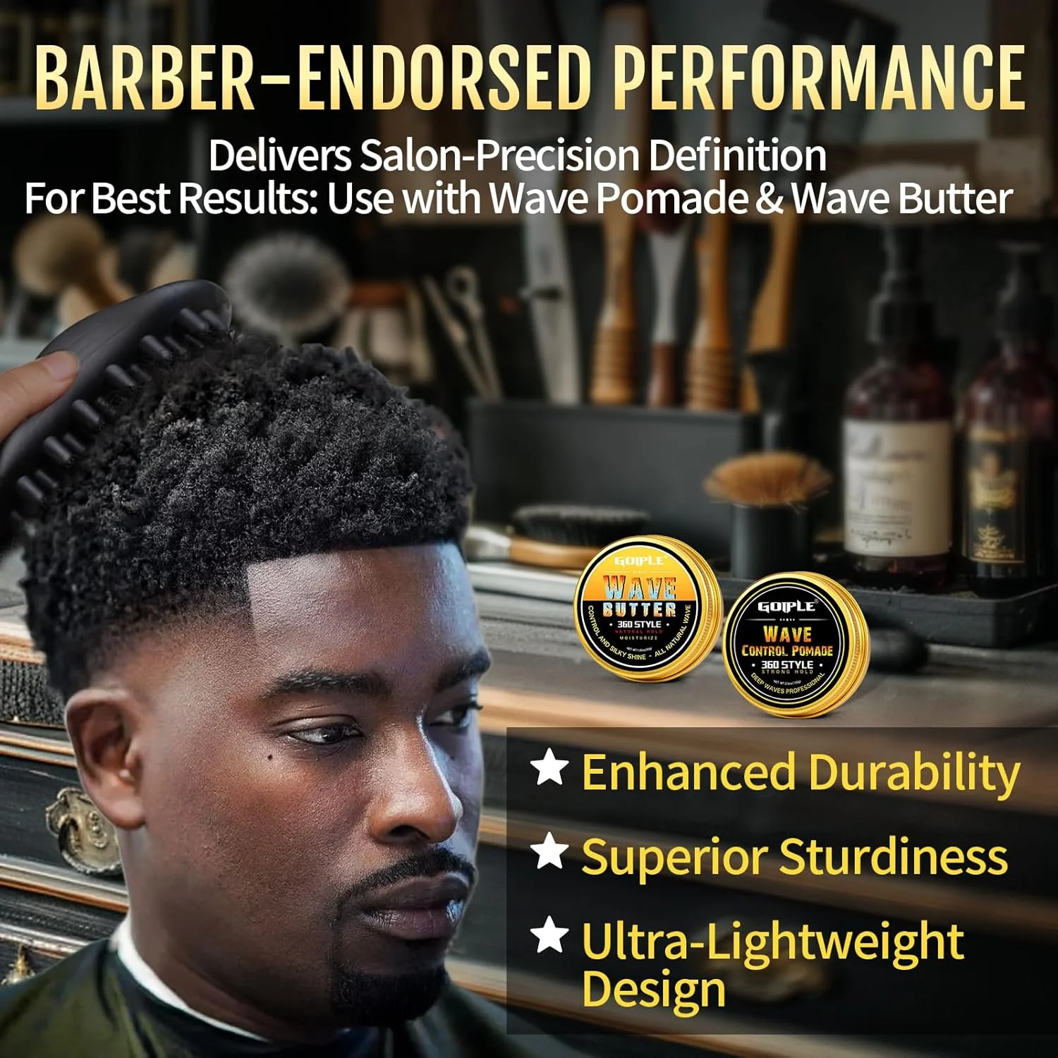 برس اسفنجی پیچش مو به همراه پماد حالت دهنده مو برای مردان و آرایشگران، برس فر کننده موی آفریقایی قابل شستشو با دندانه های لاستیکی بزرگ | حالت دهنده پیچ مو برای استفاده روزانه، برس ایده آل برای ست حالت دهنده موی فر