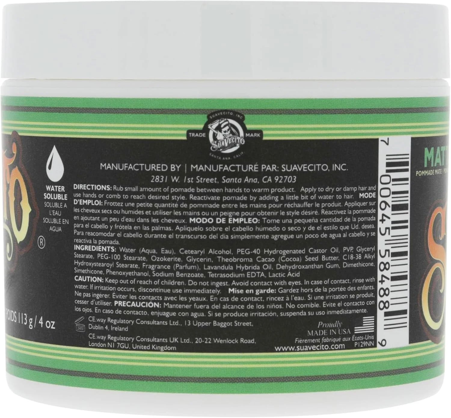 Suavecito پماد مات (بدون درخشش) 113 گرم، بسته 2 عددی - پماد مو با نگهدارندگی متوسط برای مردان - خمیر موی مات با درخشش کم برای مدل موهای با بافت طبیعی Suavecito پماد مات (بدون درخشش) 113 گرم، بسته 2 عددی - پماد مو با نگهدارندگی متوسط برای مردان - خمیر موی مات با درخشش کم برای مدل موهای با بافت طبیعی