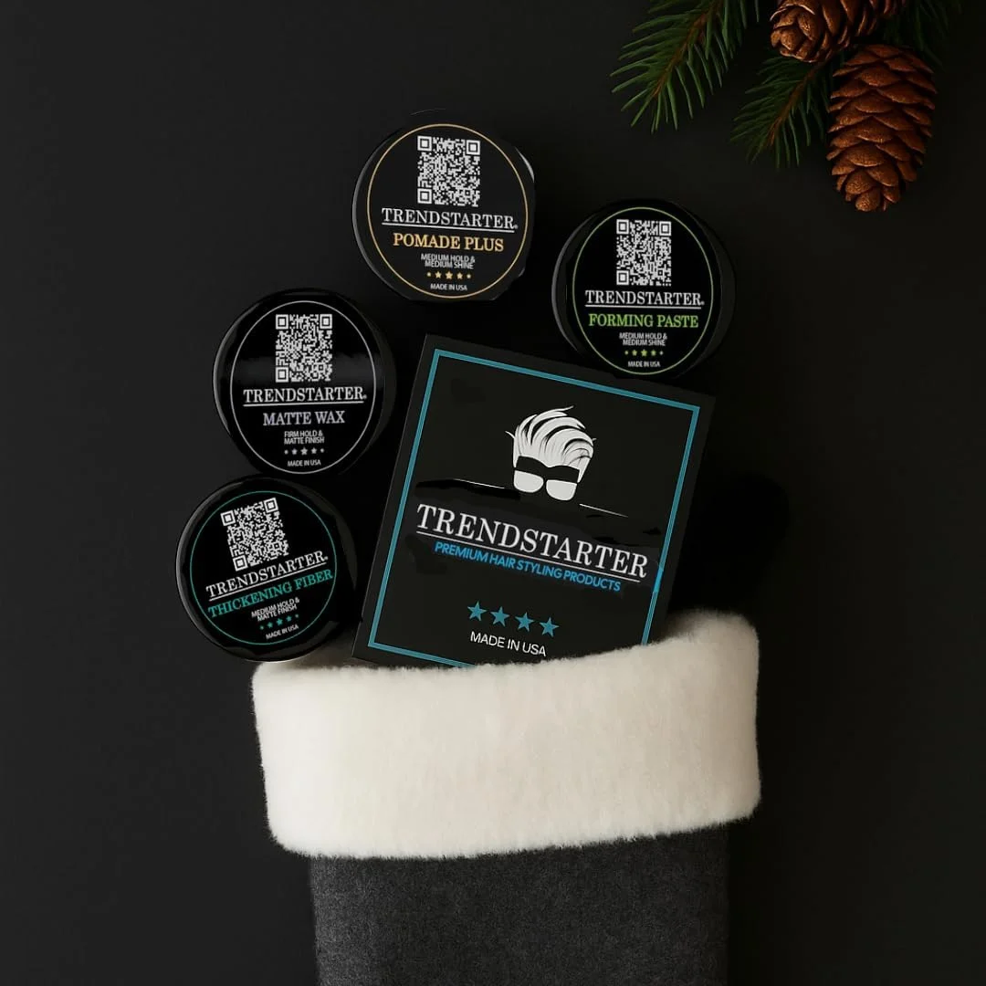 ترنداستارتر - بسته نمونه پوماد - قبل از خرید تست کنید - واکس مات - خمیر حالت دهنده - فیبر ضخیم کننده - پوماد پلاس (چهار نمونه 7 گرمی)