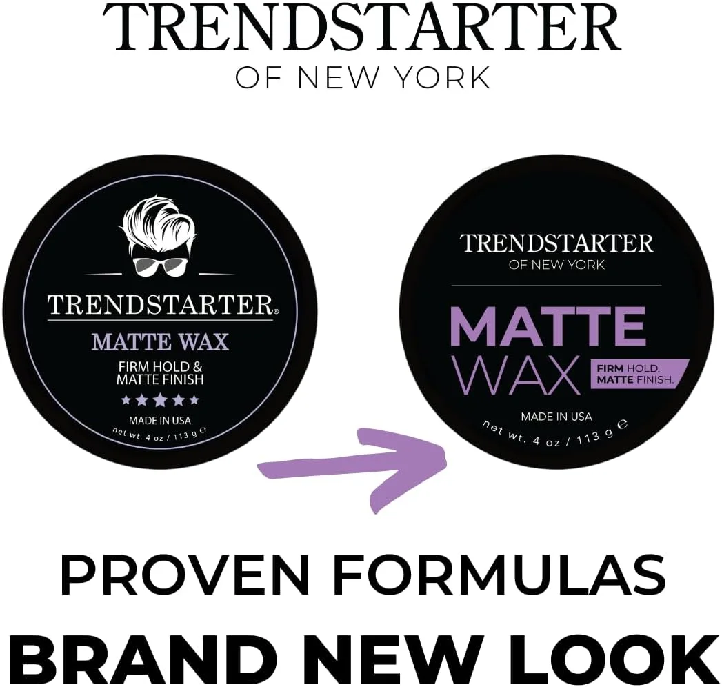 ترنداستارتر - واکس مات (113 گرم) - نگهدارندگی قوی - پرداخت مات - پماد حالت دهنده مو با پایه آب با کیفیت عالی و ماندگاری تمام روز - واکس حالت دهنده بدون ایجاد شوره برای انواع مو