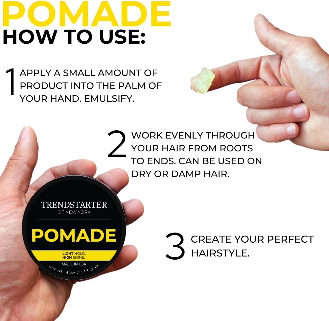 ترنداستارتر - پماد کلاسیک (113 گرم) (بسته 2 عددی) - حالت دهی ملایم - درخشش بالا - پماد بر پایه آب - ایجاد ظاهری خیس و صاف در تمام طول روز - فرمولاسیون غیر چسبنده - محصولات حالت دهنده مو با کیفیت