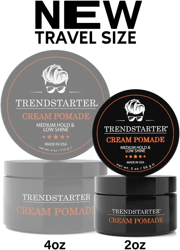 ترنداستارتر - پماد کرمی (60 میلی لیتر) - سایز مسافرتی - حالت دهی متوسط - درخشش کم - خمیر حالت دهنده موی با کیفیت بر پایه آب برای تمام روز